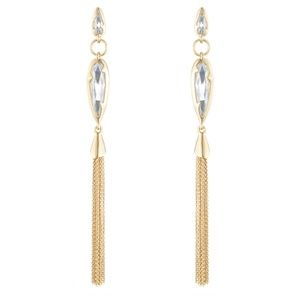 Crystal Encrusted Dangling Post Lucite Earring